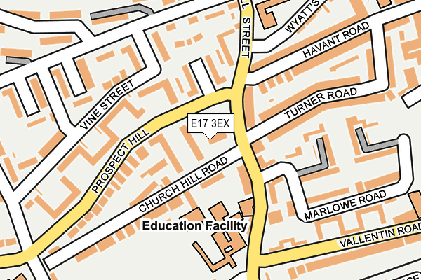 E17 3EX map - OS OpenMap – Local (Ordnance Survey)