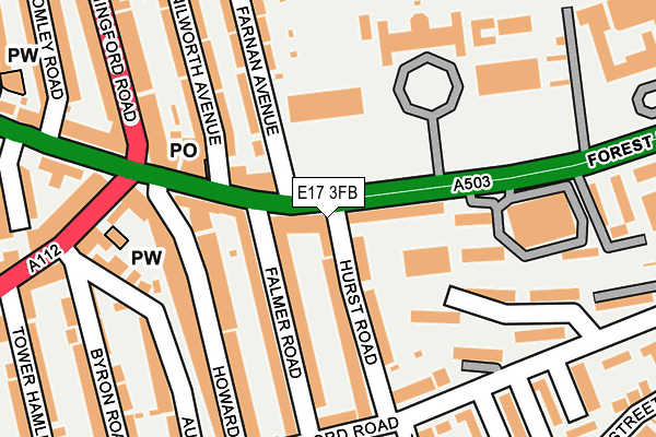 E17 3FB map - OS OpenMap – Local (Ordnance Survey)