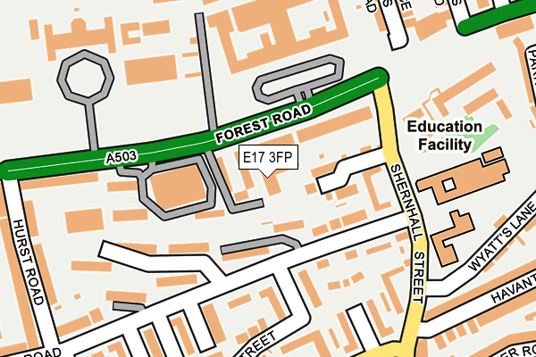 E17 3FP map - OS OpenMap – Local (Ordnance Survey)