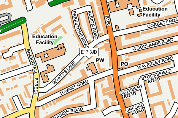 E17 3JD map - OS OpenMap – Local (Ordnance Survey)