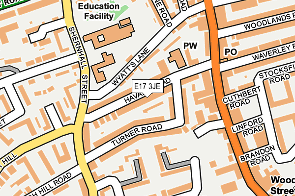 E17 3JE map - OS OpenMap – Local (Ordnance Survey)