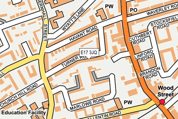 E17 3JQ map - OS OpenMap – Local (Ordnance Survey)
