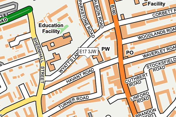 E17 3JW map - OS OpenMap – Local (Ordnance Survey)