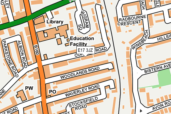 E17 3JZ map - OS OpenMap – Local (Ordnance Survey)