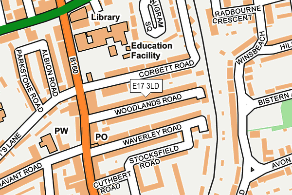 E17 3LD map - OS OpenMap – Local (Ordnance Survey)