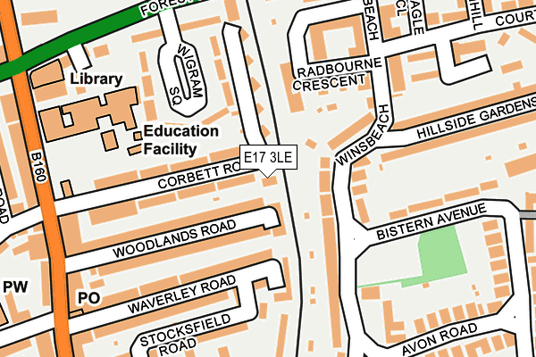 E17 3LE map - OS OpenMap – Local (Ordnance Survey)