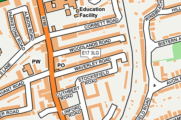 E17 3LG map - OS OpenMap – Local (Ordnance Survey)