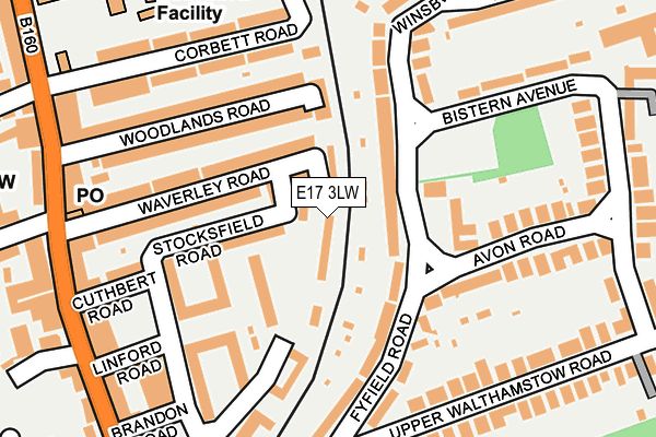 E17 3LW map - OS OpenMap – Local (Ordnance Survey)