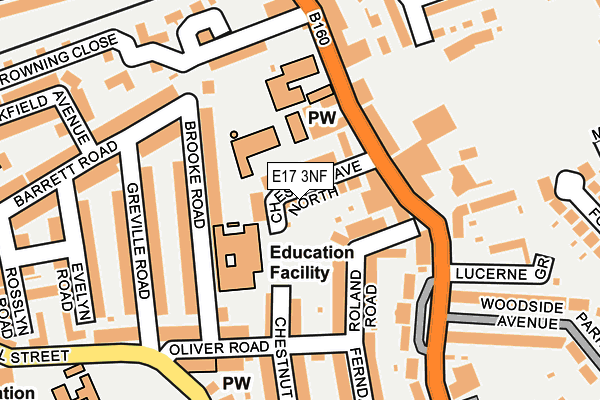 E17 3NF map - OS OpenMap – Local (Ordnance Survey)