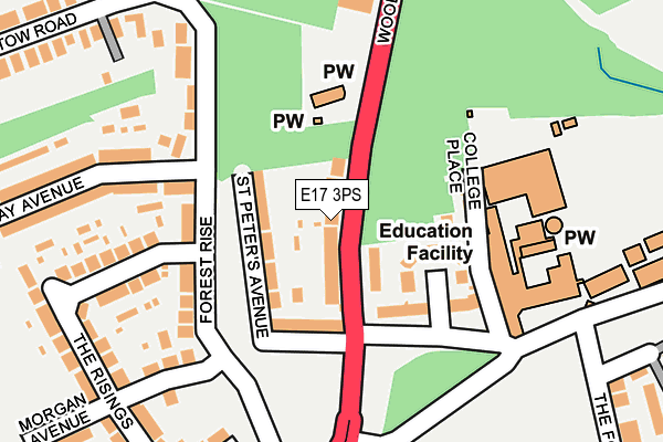 E17 3PS map - OS OpenMap – Local (Ordnance Survey)
