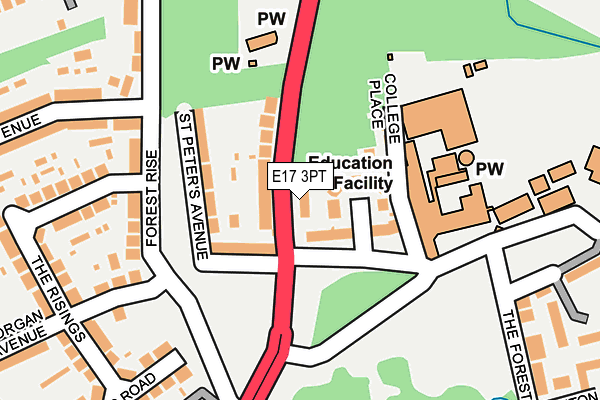E17 3PT map - OS OpenMap – Local (Ordnance Survey)