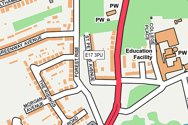 E17 3PU map - OS OpenMap – Local (Ordnance Survey)