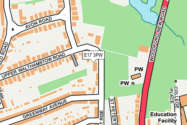 E17 3PW map - OS OpenMap – Local (Ordnance Survey)