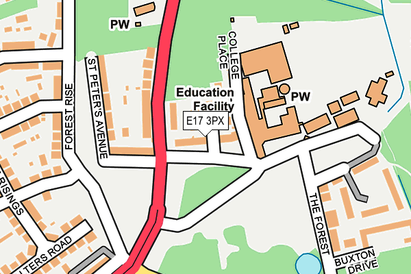 E17 3PX map - OS OpenMap – Local (Ordnance Survey)