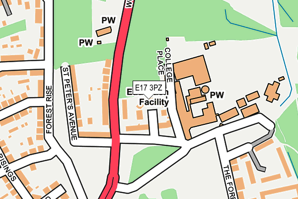 E17 3PZ map - OS OpenMap – Local (Ordnance Survey)