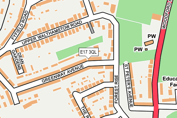 E17 3QL map - OS OpenMap – Local (Ordnance Survey)