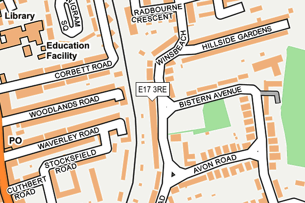 E17 3RE map - OS OpenMap – Local (Ordnance Survey)