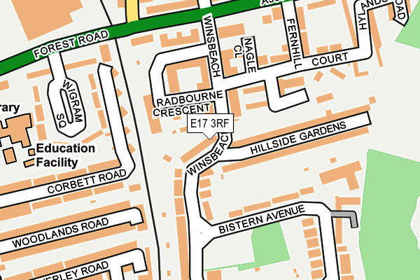 E17 3RF map - OS OpenMap – Local (Ordnance Survey)