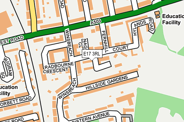 E17 3RL map - OS OpenMap – Local (Ordnance Survey)