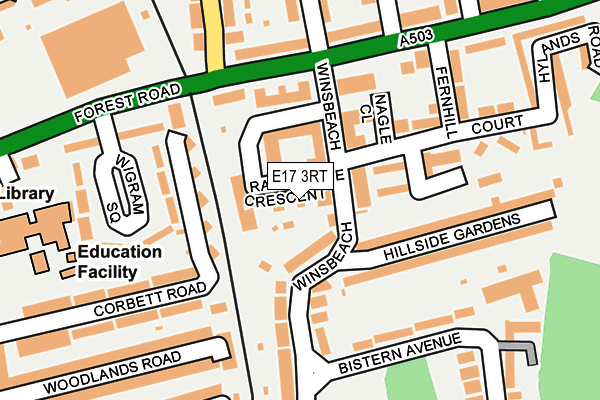 E17 3RT map - OS OpenMap – Local (Ordnance Survey)