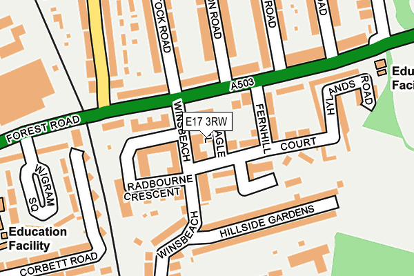 E17 3RW map - OS OpenMap – Local (Ordnance Survey)