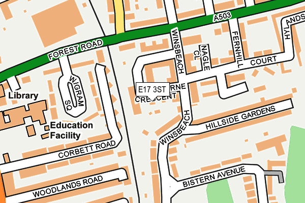 E17 3ST map - OS OpenMap – Local (Ordnance Survey)