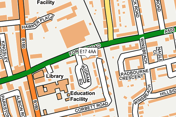 E17 4AA map - OS OpenMap – Local (Ordnance Survey)