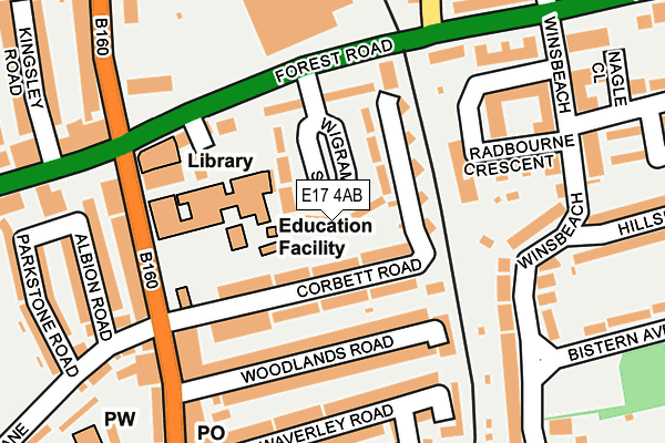 E17 4AB map - OS OpenMap – Local (Ordnance Survey)