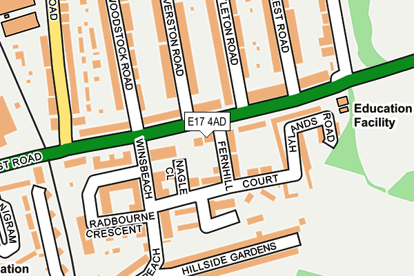 E17 4AD map - OS OpenMap – Local (Ordnance Survey)