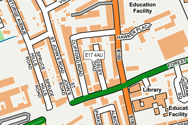 E17 4AU map - OS OpenMap – Local (Ordnance Survey)