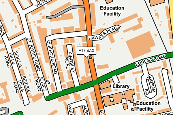 E17 4AX map - OS OpenMap – Local (Ordnance Survey)