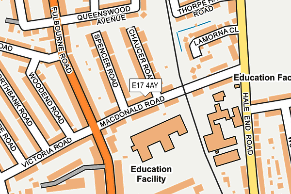 E17 4AY map - OS OpenMap – Local (Ordnance Survey)