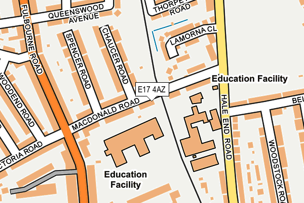 E17 4AZ map - OS OpenMap – Local (Ordnance Survey)