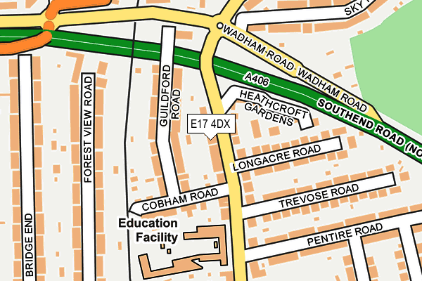 E17 4DX map - OS OpenMap – Local (Ordnance Survey)