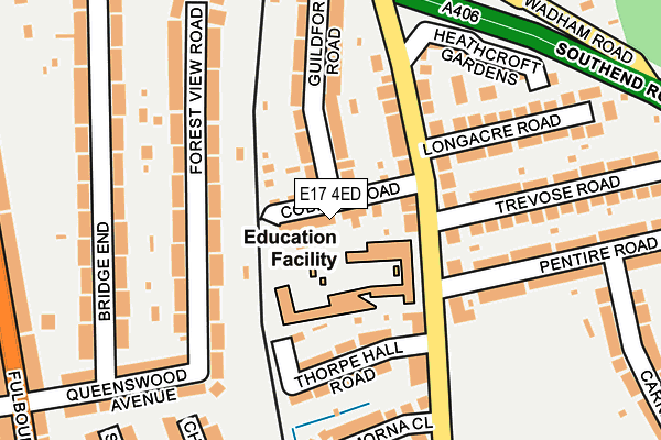 E17 4ED map - OS OpenMap – Local (Ordnance Survey)