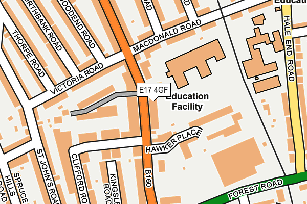 E17 4GF map - OS OpenMap – Local (Ordnance Survey)