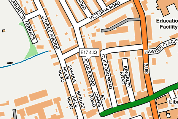 E17 4JQ map - OS OpenMap – Local (Ordnance Survey)