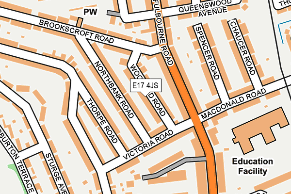 E17 4JS map - OS OpenMap – Local (Ordnance Survey)