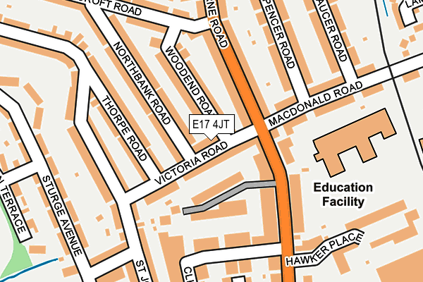 E17 4JT map - OS OpenMap – Local (Ordnance Survey)