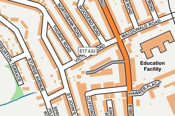 E17 4JU map - OS OpenMap – Local (Ordnance Survey)