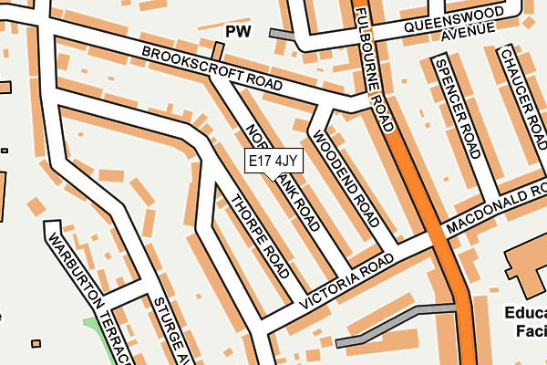 E17 4JY map - OS OpenMap – Local (Ordnance Survey)