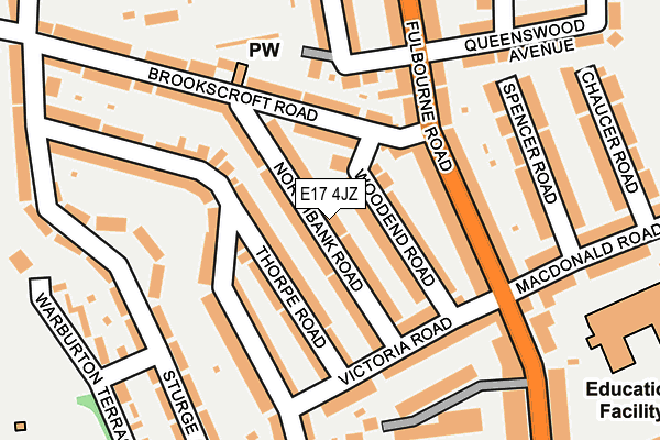 E17 4JZ map - OS OpenMap – Local (Ordnance Survey)
