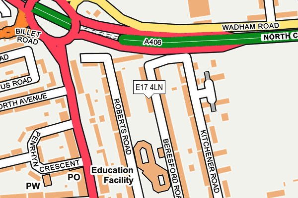 E17 4LN map - OS OpenMap – Local (Ordnance Survey)
