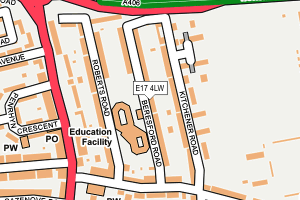 E17 4LW map - OS OpenMap – Local (Ordnance Survey)