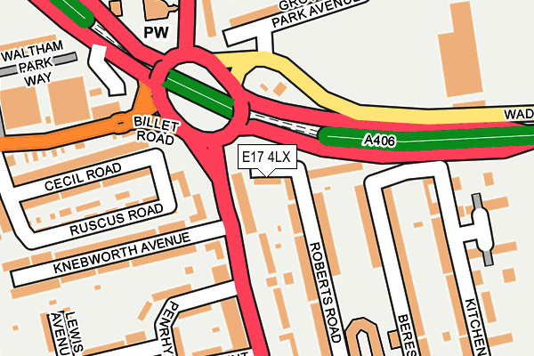 E17 4LX map - OS OpenMap – Local (Ordnance Survey)