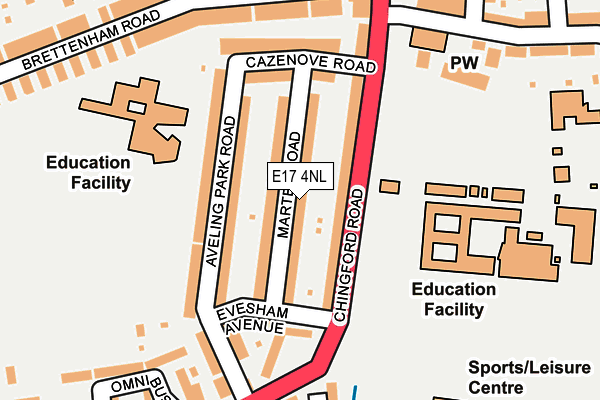 E17 4NL map - OS OpenMap – Local (Ordnance Survey)