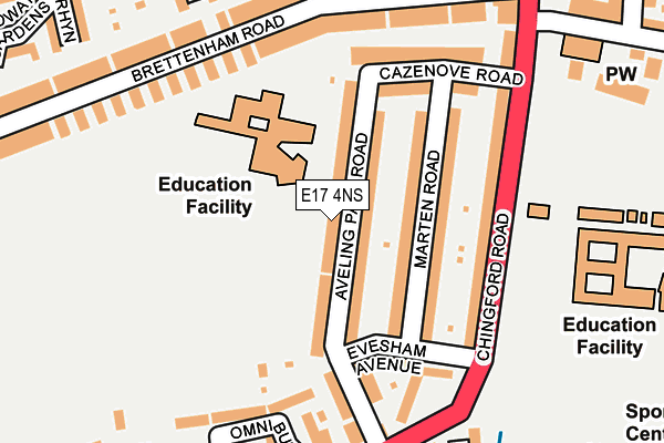 E17 4NS map - OS OpenMap – Local (Ordnance Survey)