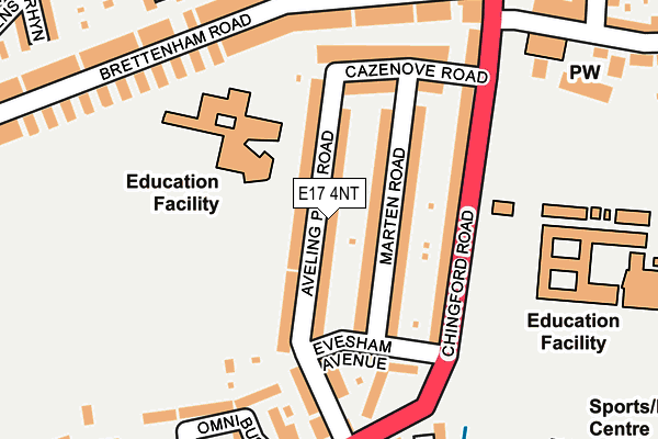 E17 4NT map - OS OpenMap – Local (Ordnance Survey)