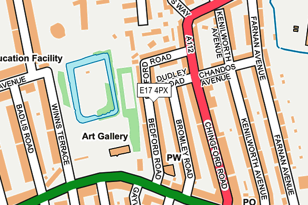 E17 4PX map - OS OpenMap – Local (Ordnance Survey)
