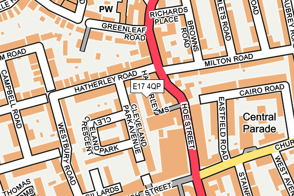 E17 4QP map - OS OpenMap – Local (Ordnance Survey)